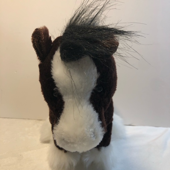 Ganz Webkinz HM139 Clydesdale Horse Plush Stuffed Animal No Code Brown White - Picture 2 of 11